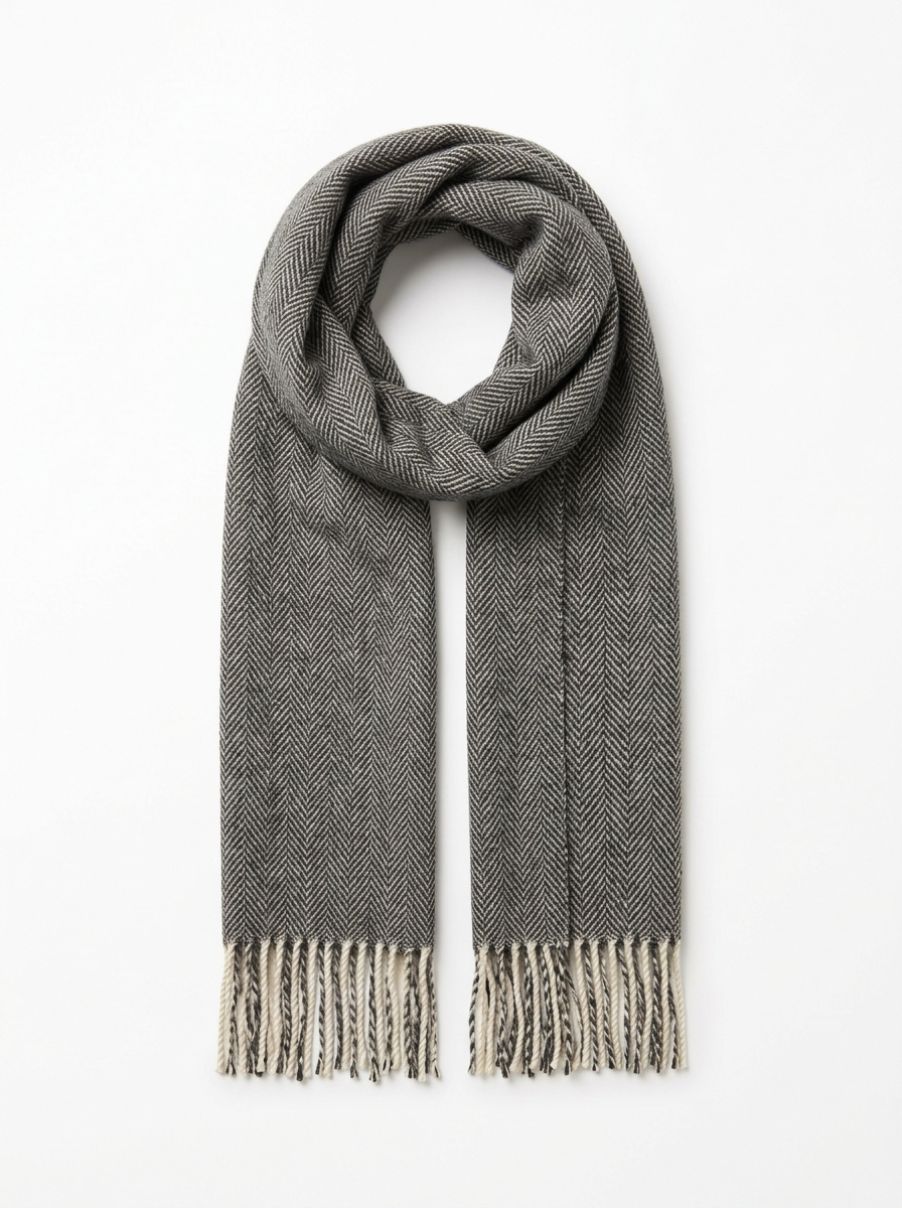 Herringbone Merino Wool Scarf
