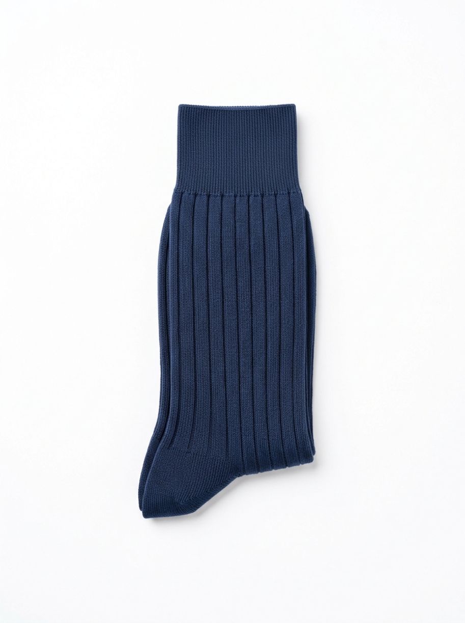 Mercerized Ribbed Cotton Socks